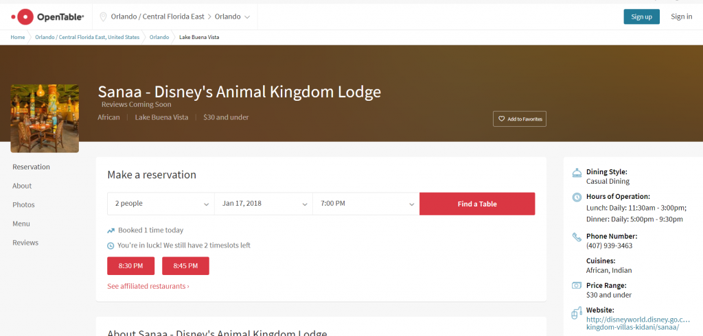 Open Table Online Reservations Tool Now Available for WDW Restaurants