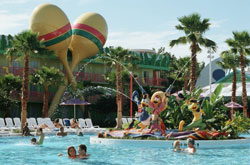 The guitar shaped Calypso pool at Disney's All Star Music